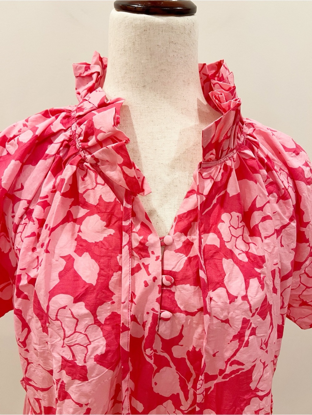 Tuckernuck Hyacinth House Thea Dress Medium Pink Floral Mini Tiered Cottage - Picture 4 of 13